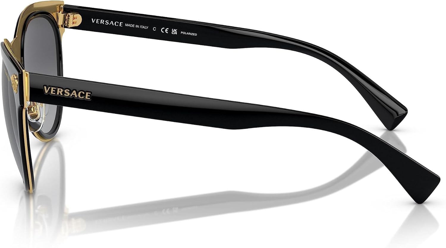 Versace round metal sunglasses with gray lenses and metal frame — view 2