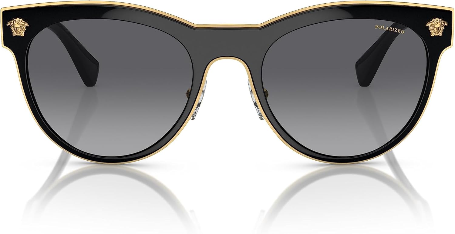 Versace round metal sunglasses with gray lenses and metal frame — view 4