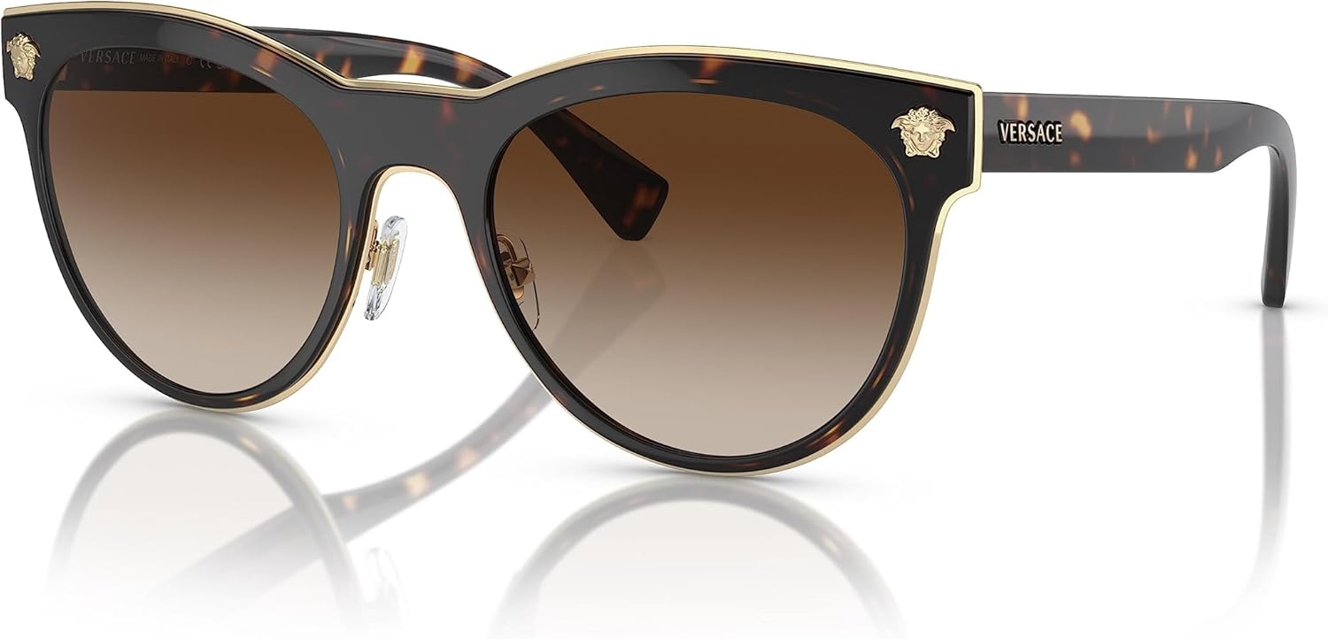 Versace round metal sunglasses with gray lenses and metal frame — view 5