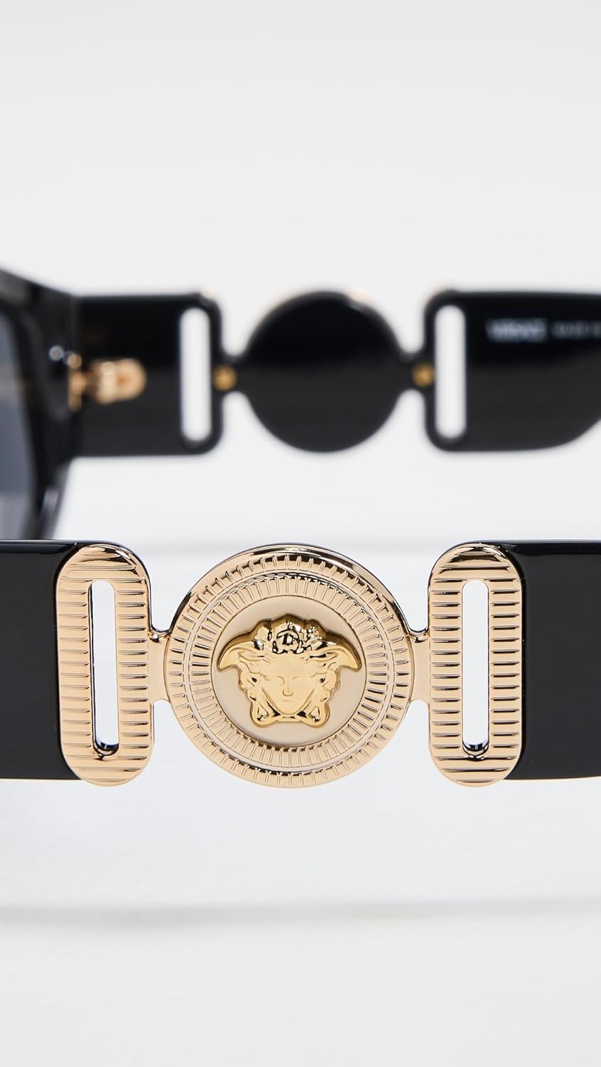 Versace gray acetate rectangle sunglasses with UV400 lenses — view 3