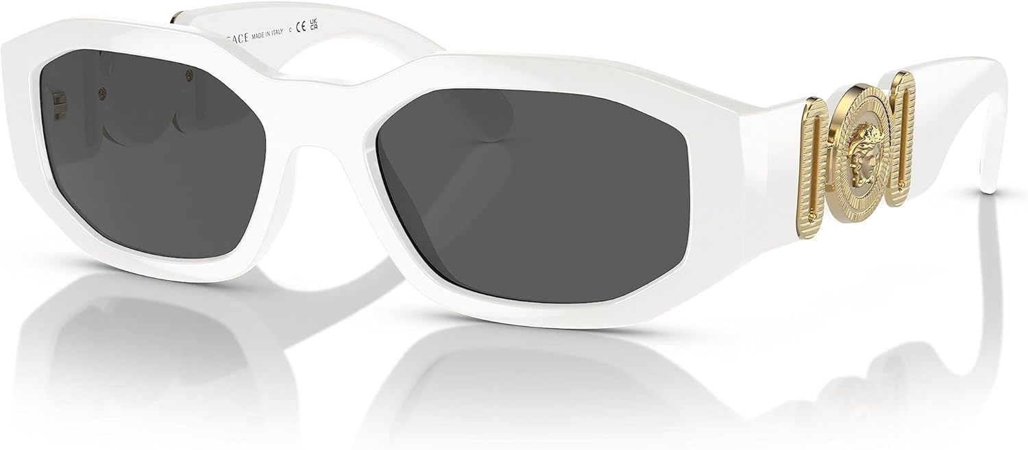 Versace gray acetate rectangle sunglasses with UV400 lenses — view 4