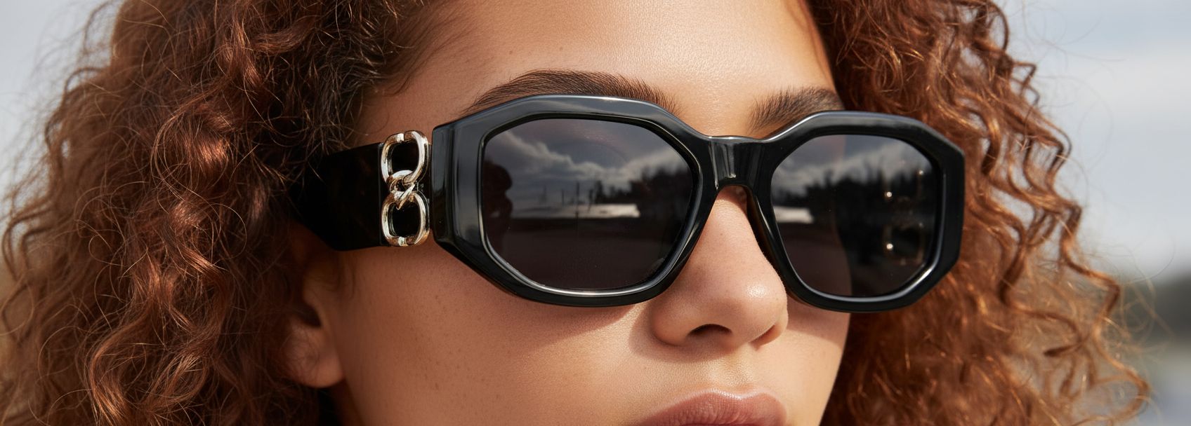 Versace gray acetate rectangle sunglasses with UV400 lenses — view 4