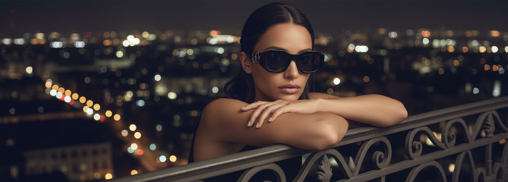 Versace gray acetate rectangle sunglasses with UV400 lenses — view 6