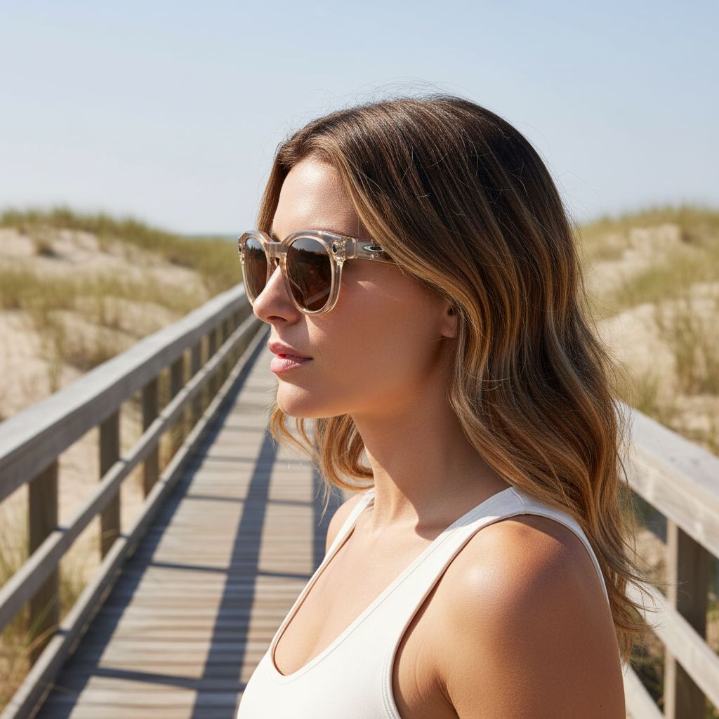 Light curry plastic rectangle sunglasses with photochromic brown lenses for cycling and active sports — view 3