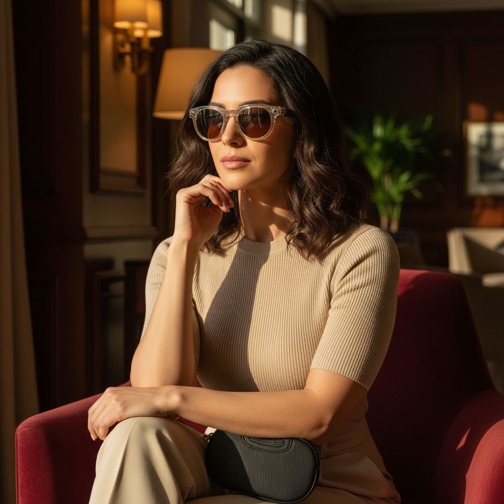 Light curry plastic rectangle sunglasses with photochromic brown lenses for cycling and active sports — view 4