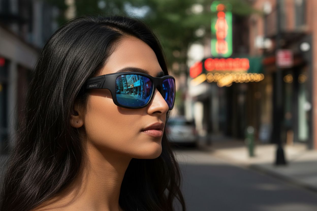 Gray polarized wraparound sunglasses with TR90 frame material, designed for fishing and water sports — view 3