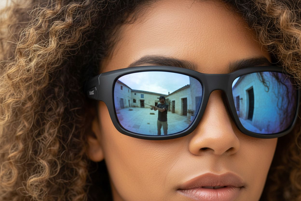 Gray polarized wraparound sunglasses with TR90 frame material, designed for fishing and water sports — view 4