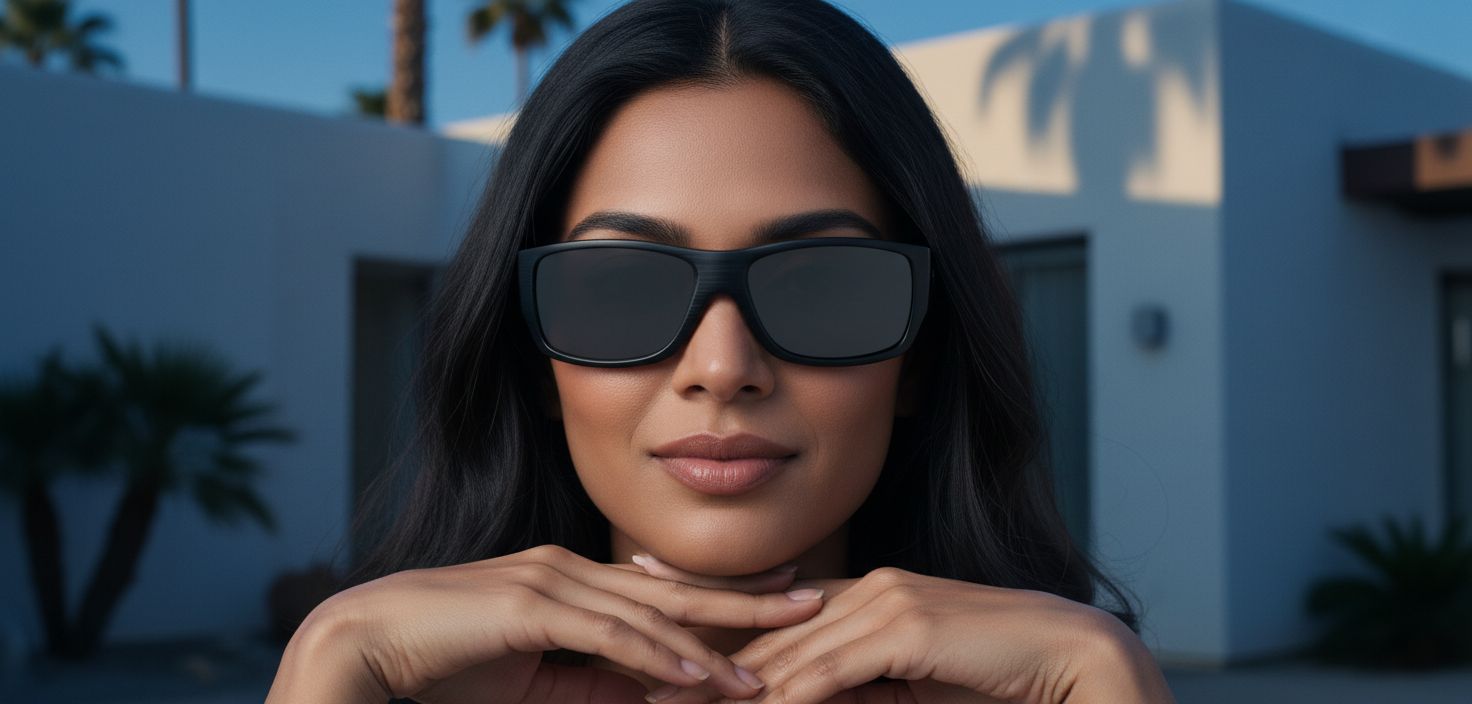 Maui Jim Wassup women's oversized sunglasses with gradient gray polarized lenses and acetate frame — view 1
