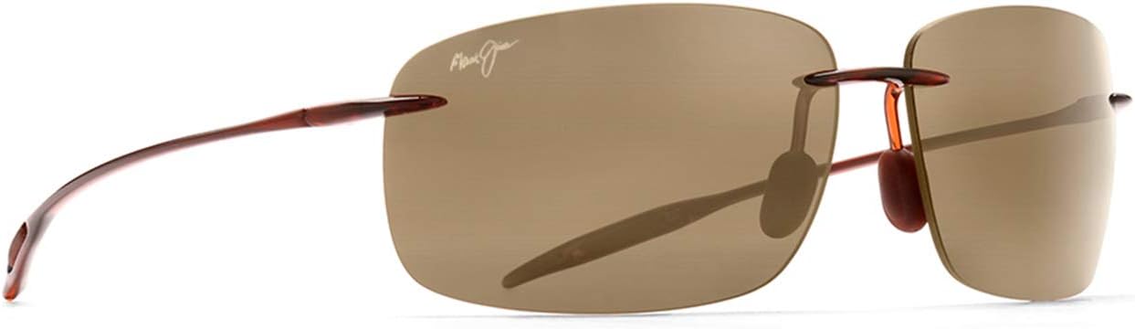 Polarized rimless sunglasses with gray lenses and titanium frame, front view — view 2