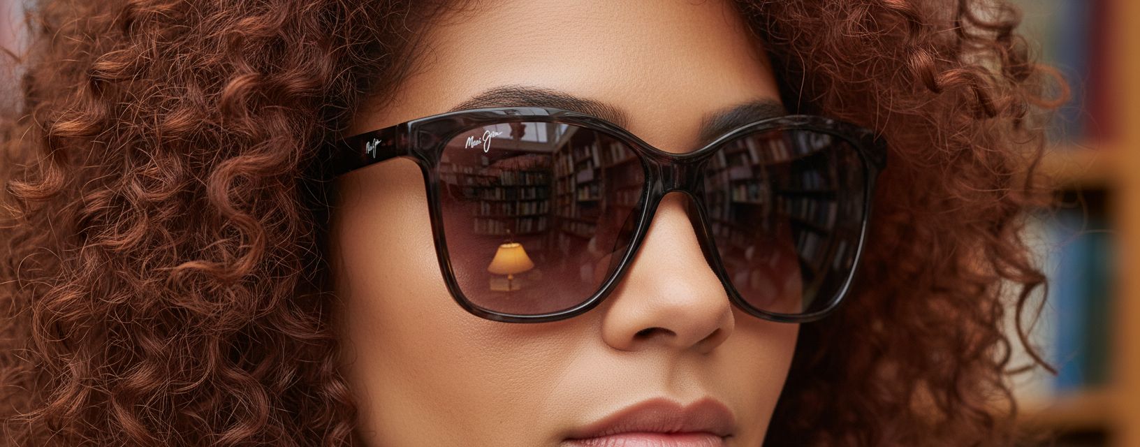 Maui Jim women's amber polarized butterfly sunglasses with acetate frame — view 4