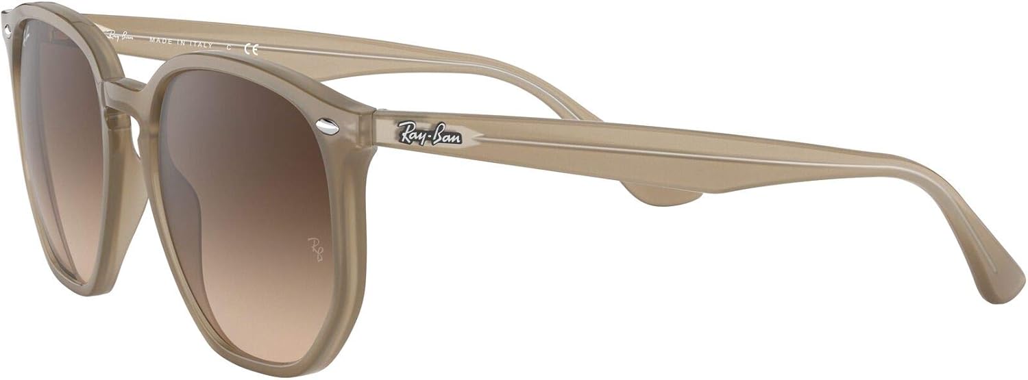 Geometric hexagonal sunglasses with gray lenses and metal frame in retro style — view 3