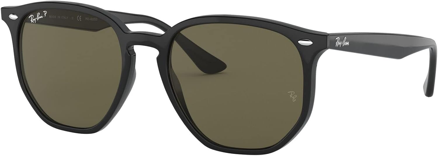 Geometric hexagonal sunglasses with gray lenses and metal frame in retro style — view 5
