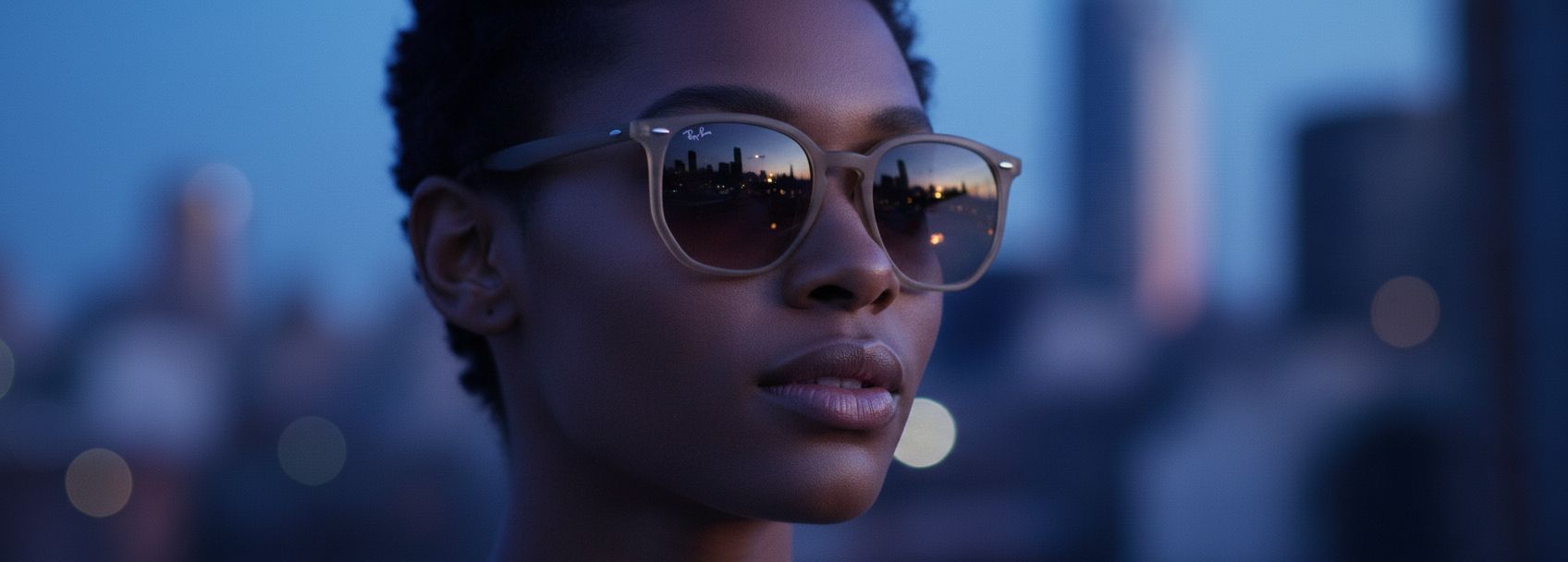 Geometric hexagonal sunglasses with gray lenses and metal frame in retro style — view 6