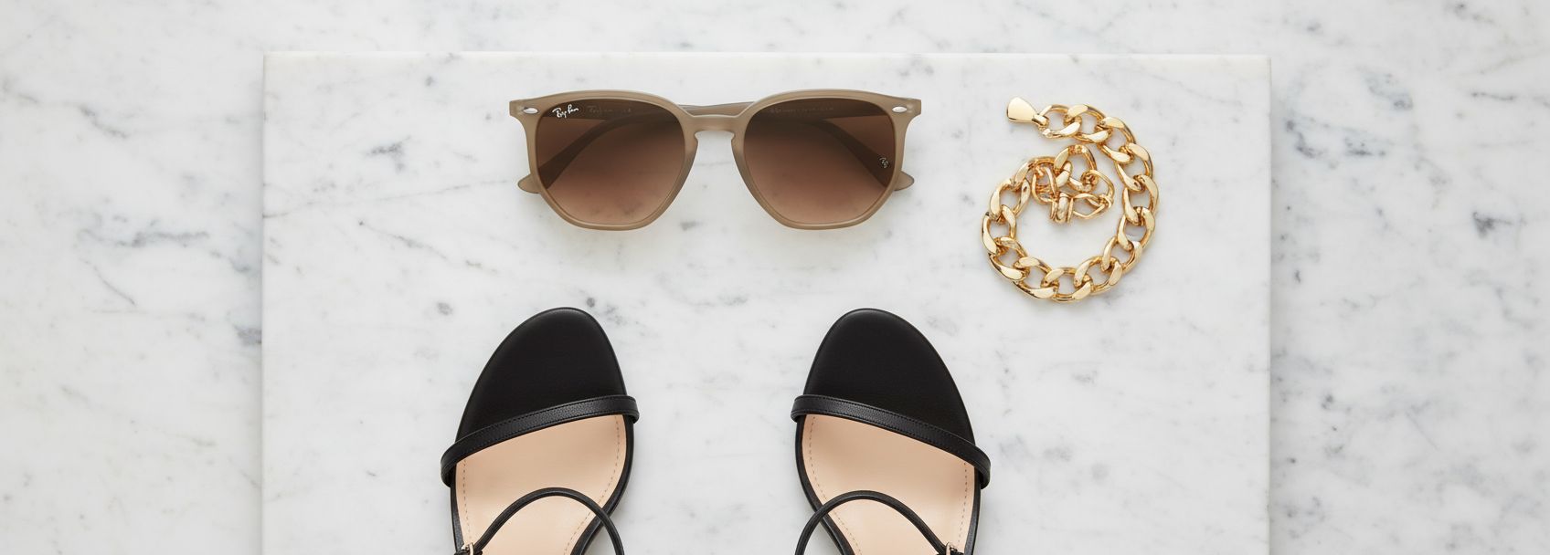 Geometric hexagonal sunglasses with gray lenses and metal frame in retro style — view 7a