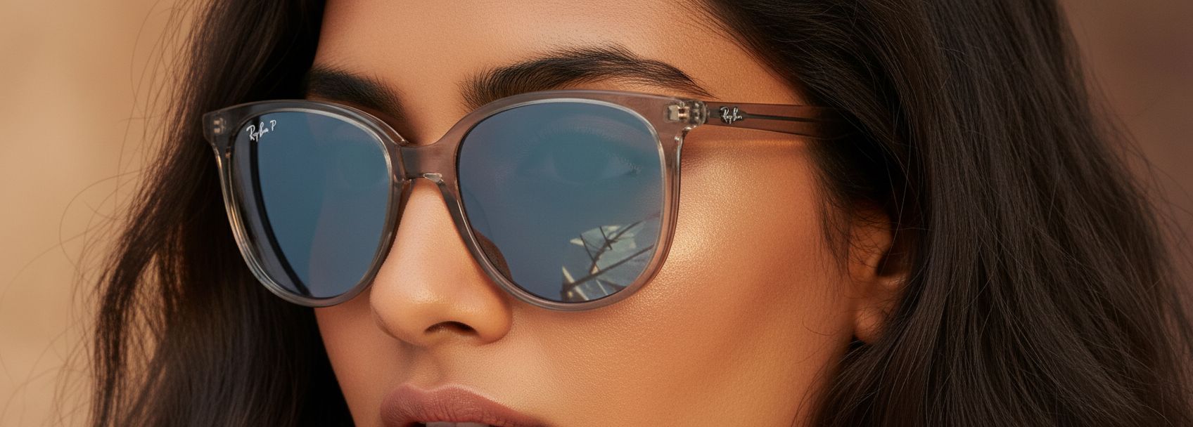 Gray square sunglasses with UV400 protection and acetate frames, front view — view 4