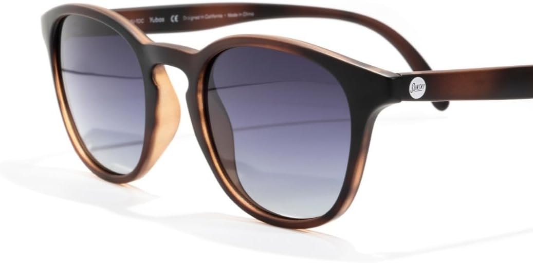 Sunski Yuba gray polarized wayfarer sunglasses with recycled TR90 frame — view 4
