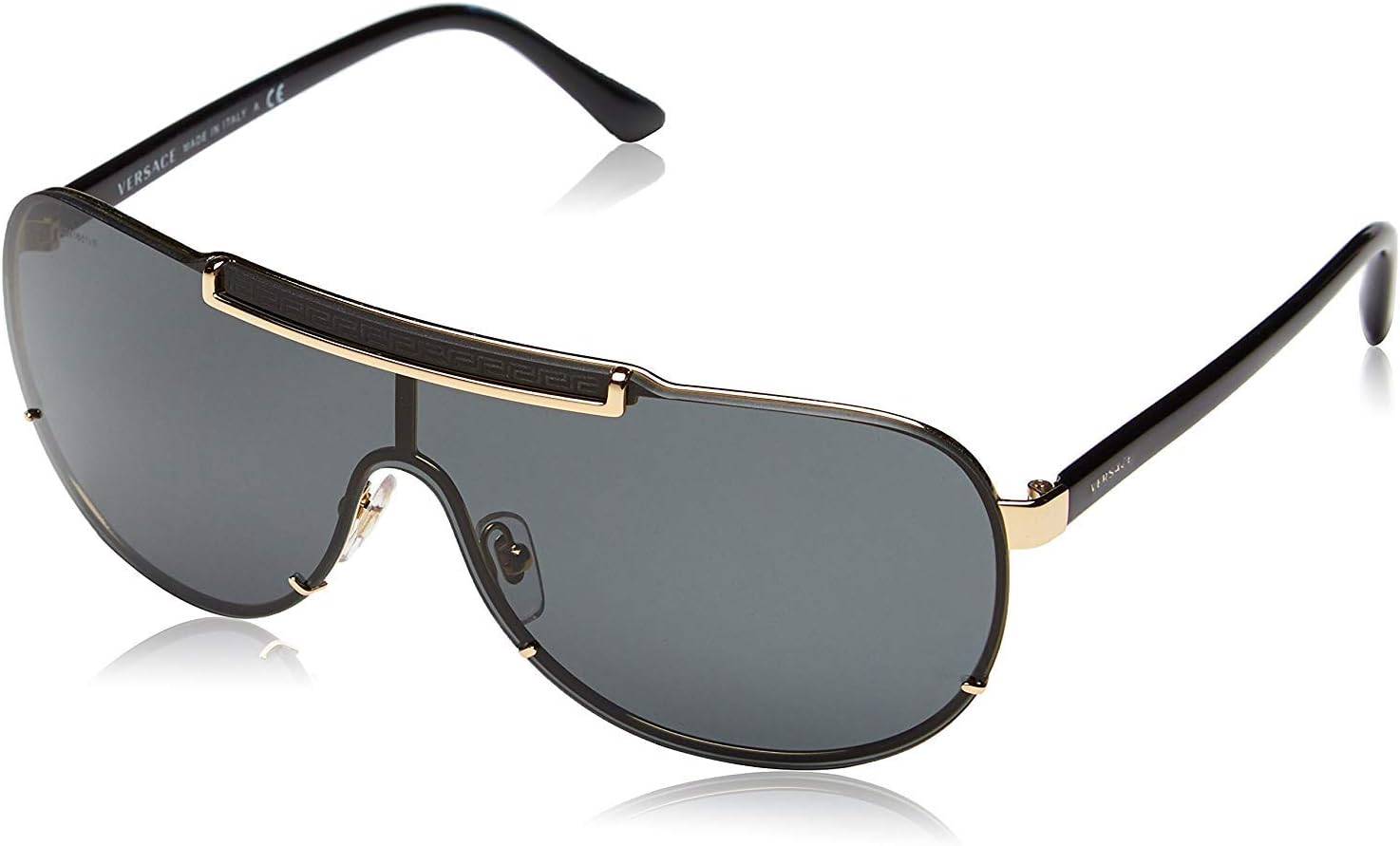 Gray acetate aviator sunglasses with UV400 protection lenses, front view — view 1