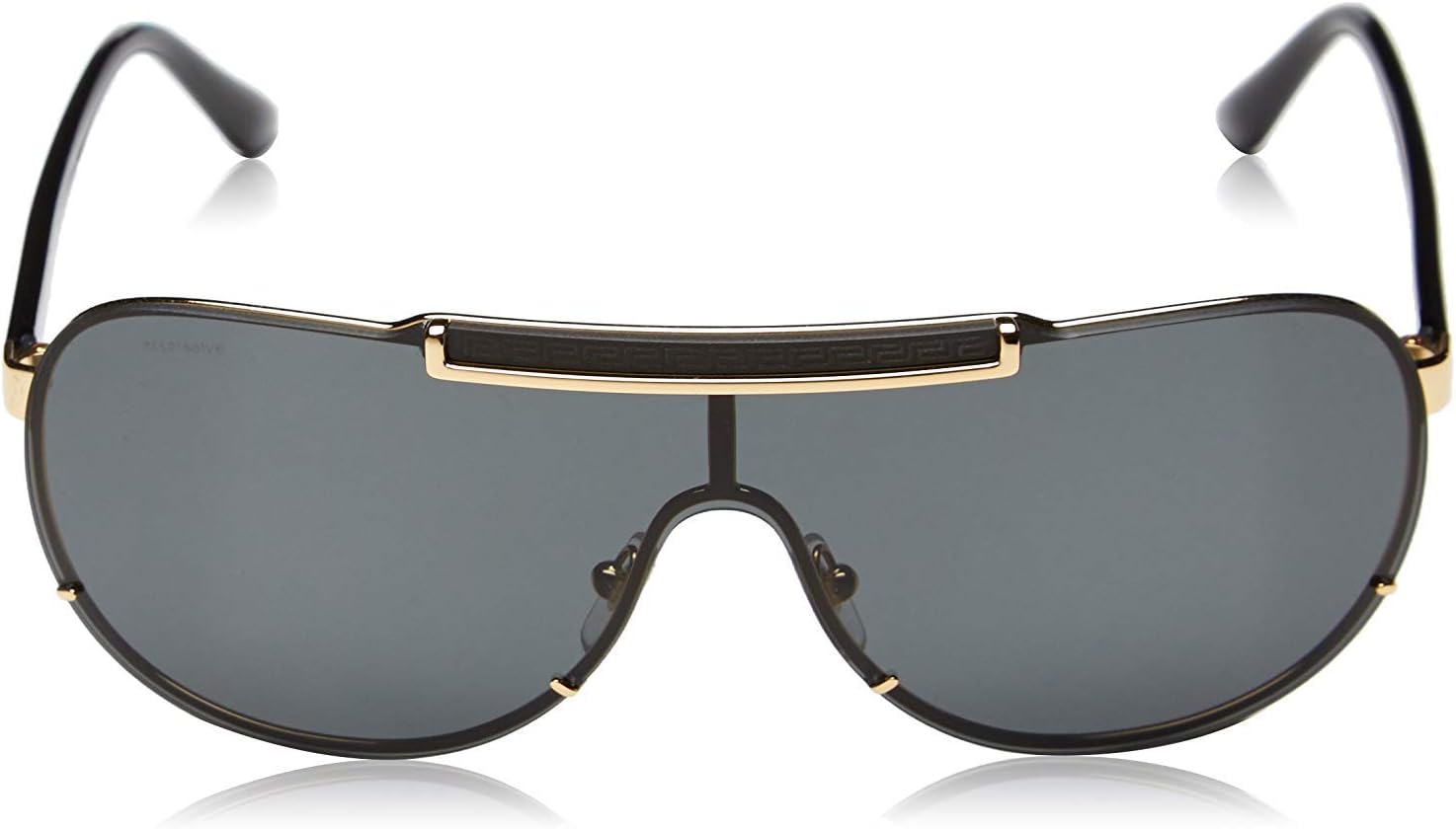 Gray acetate aviator sunglasses with UV400 protection lenses, front view — view 2