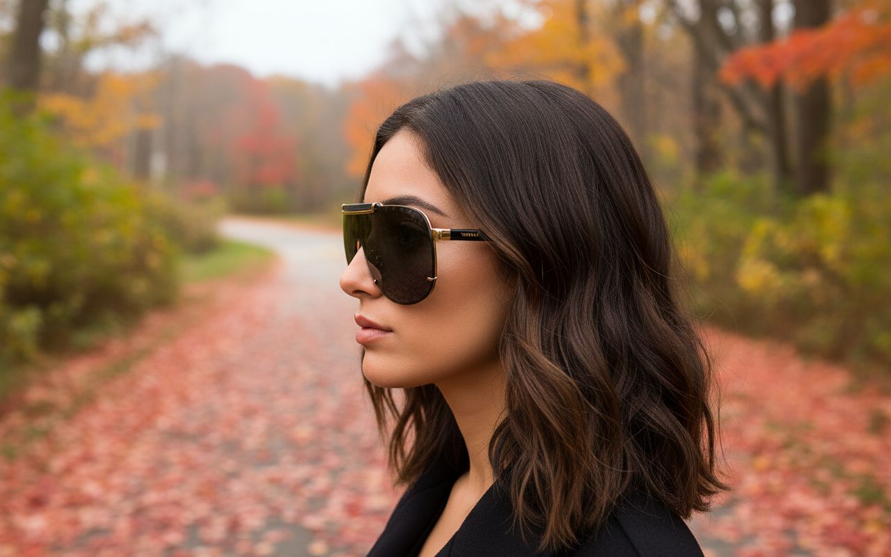 Gray acetate aviator sunglasses with UV400 protection lenses, front view — view 3