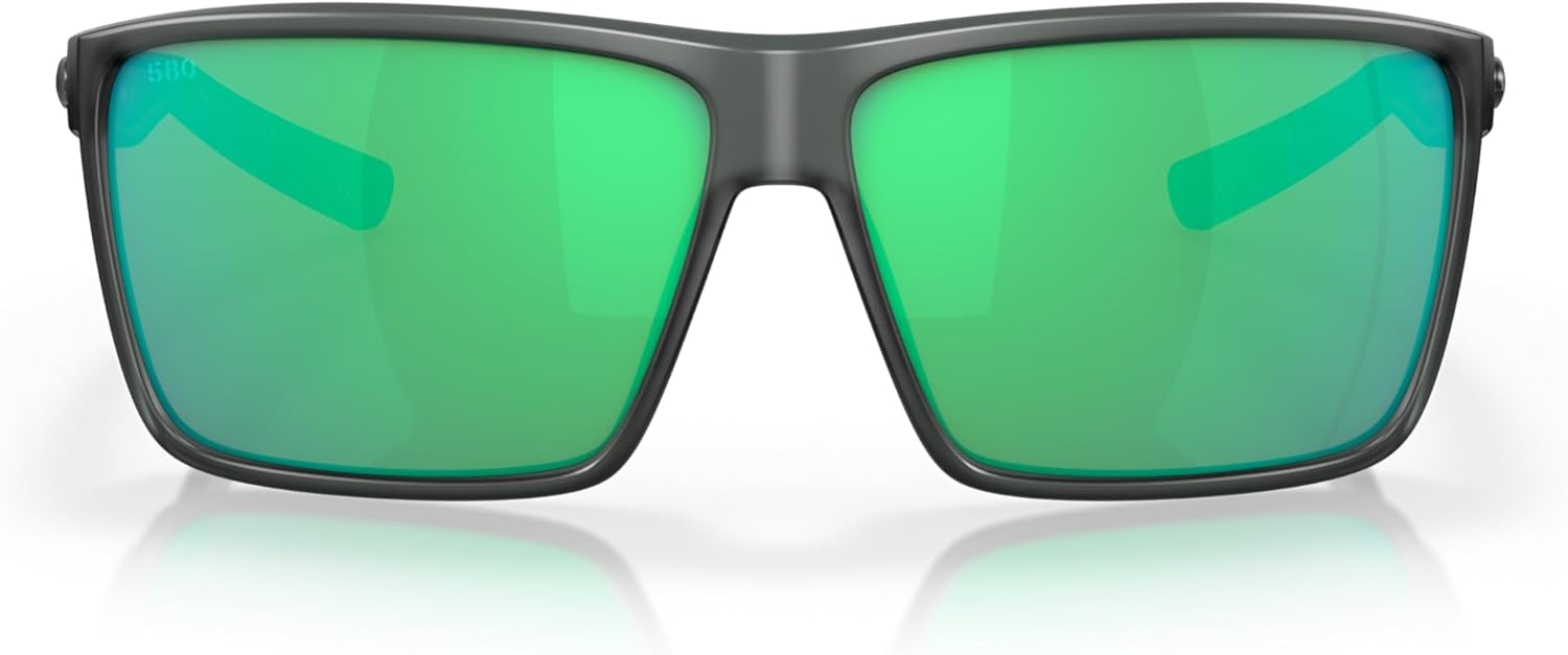 Polarized gray rectangular sunglasses with acetate frame for fishing and watersports — view 3