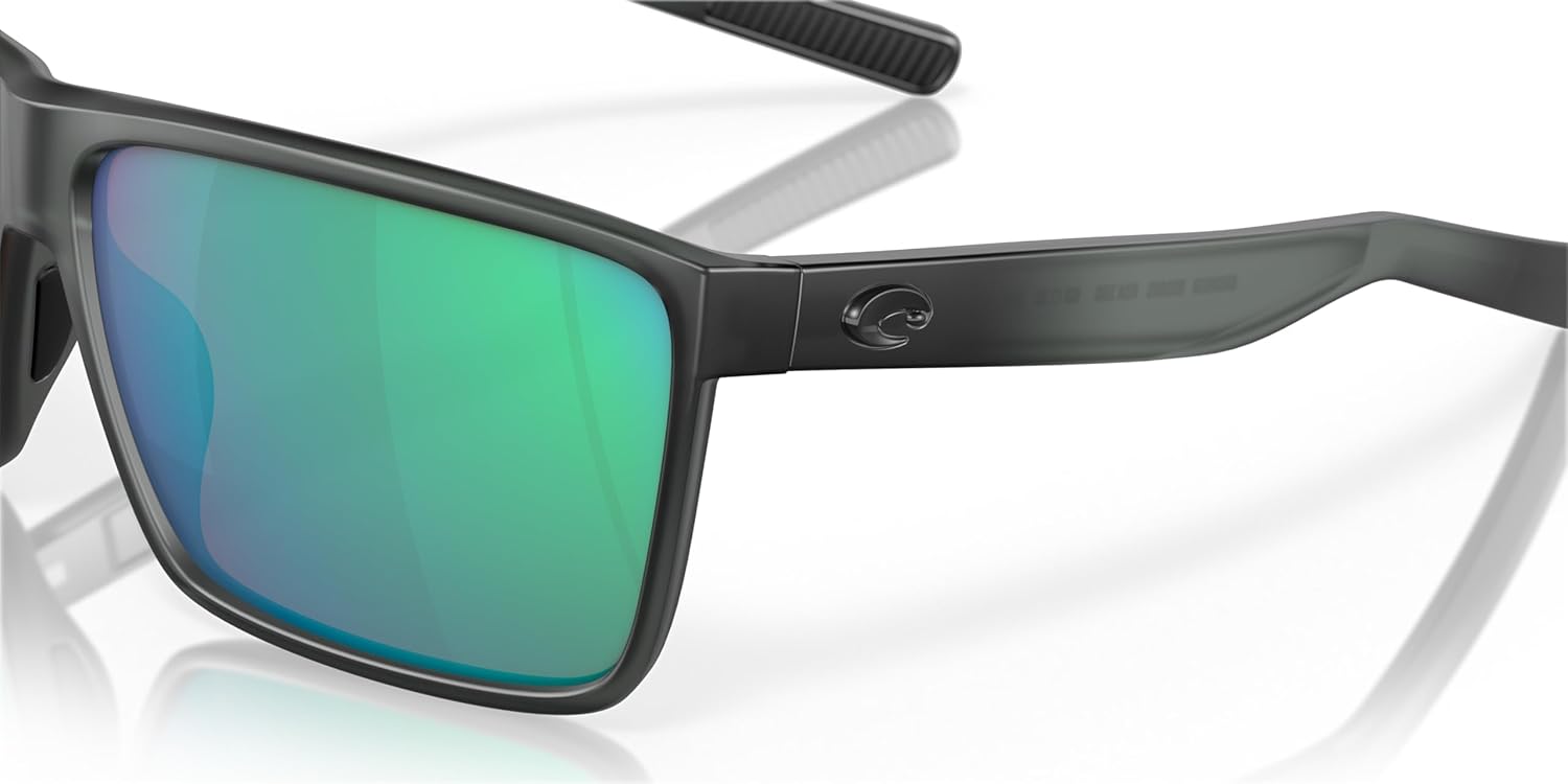 Polarized gray rectangular sunglasses with acetate frame for fishing and watersports — view 3