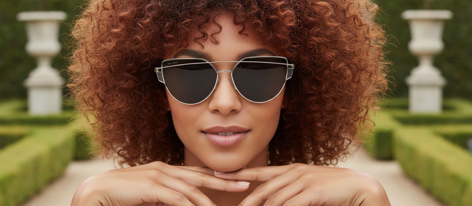 Oversized cat-eye sunglasses with gray lenses and acetate frame, front view — view 1