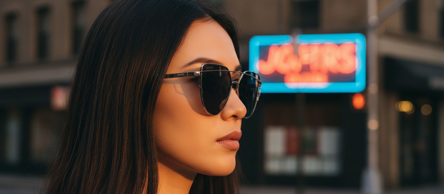 Oversized cat-eye sunglasses with gray lenses and acetate frame, front view — view 3
