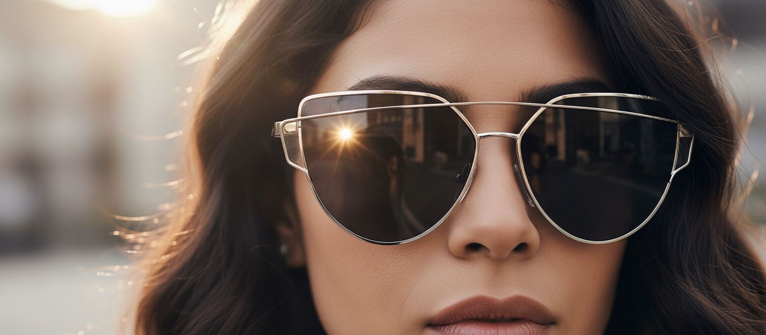 Oversized cat-eye sunglasses with gray lenses and acetate frame, front view — view 4