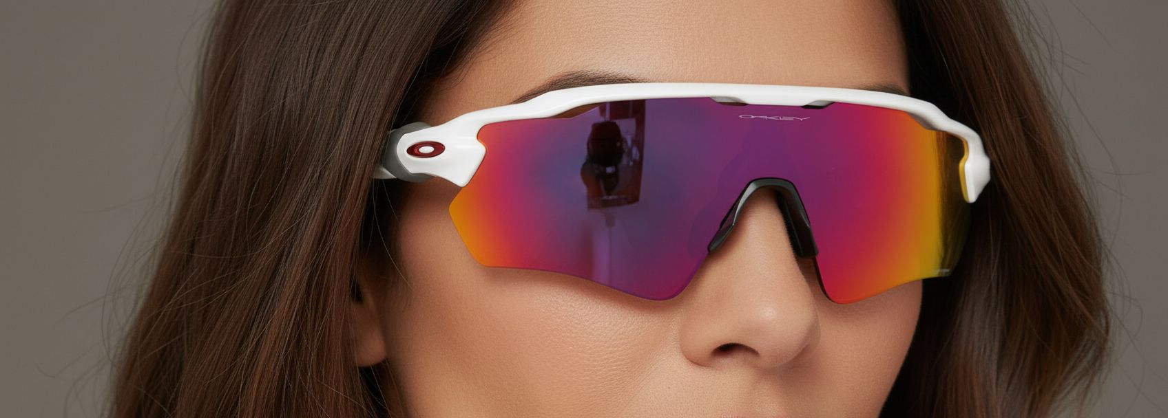 Gray polarized shield sunglasses with TR90 frame for sport and active wear — view 4