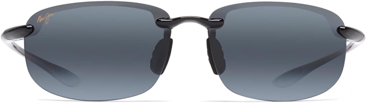 Polarized rectangular sunglasses with gray lenses and metal frame for driving — view 1