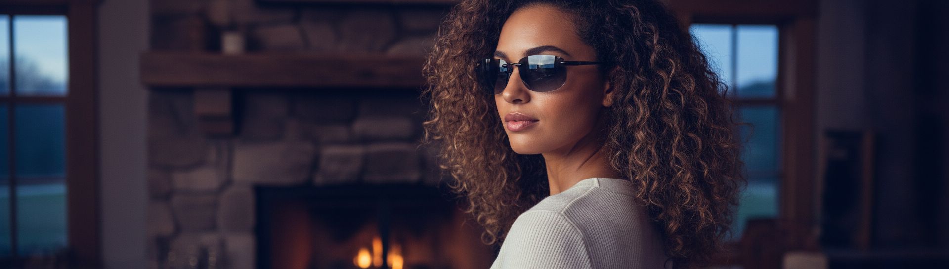 Polarized rectangular sunglasses with gray lenses and metal frame for driving — view 2