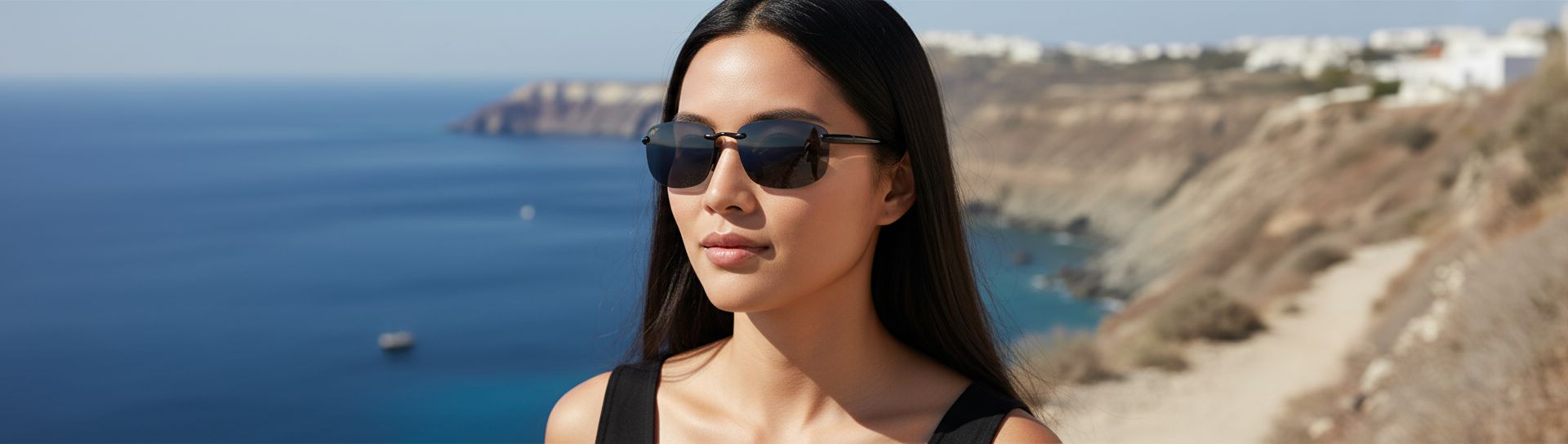 Polarized rectangular sunglasses with gray lenses and metal frame for driving — view 3a