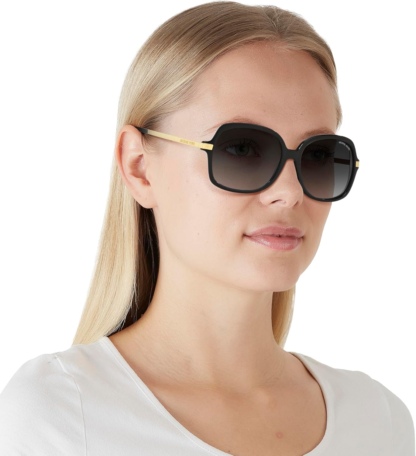 Michael Kors gray square sunglasses with acetate frame — view 3