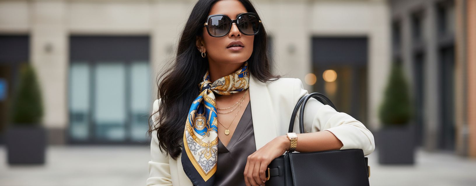 Michael Kors gray square sunglasses with acetate frame — view 5a