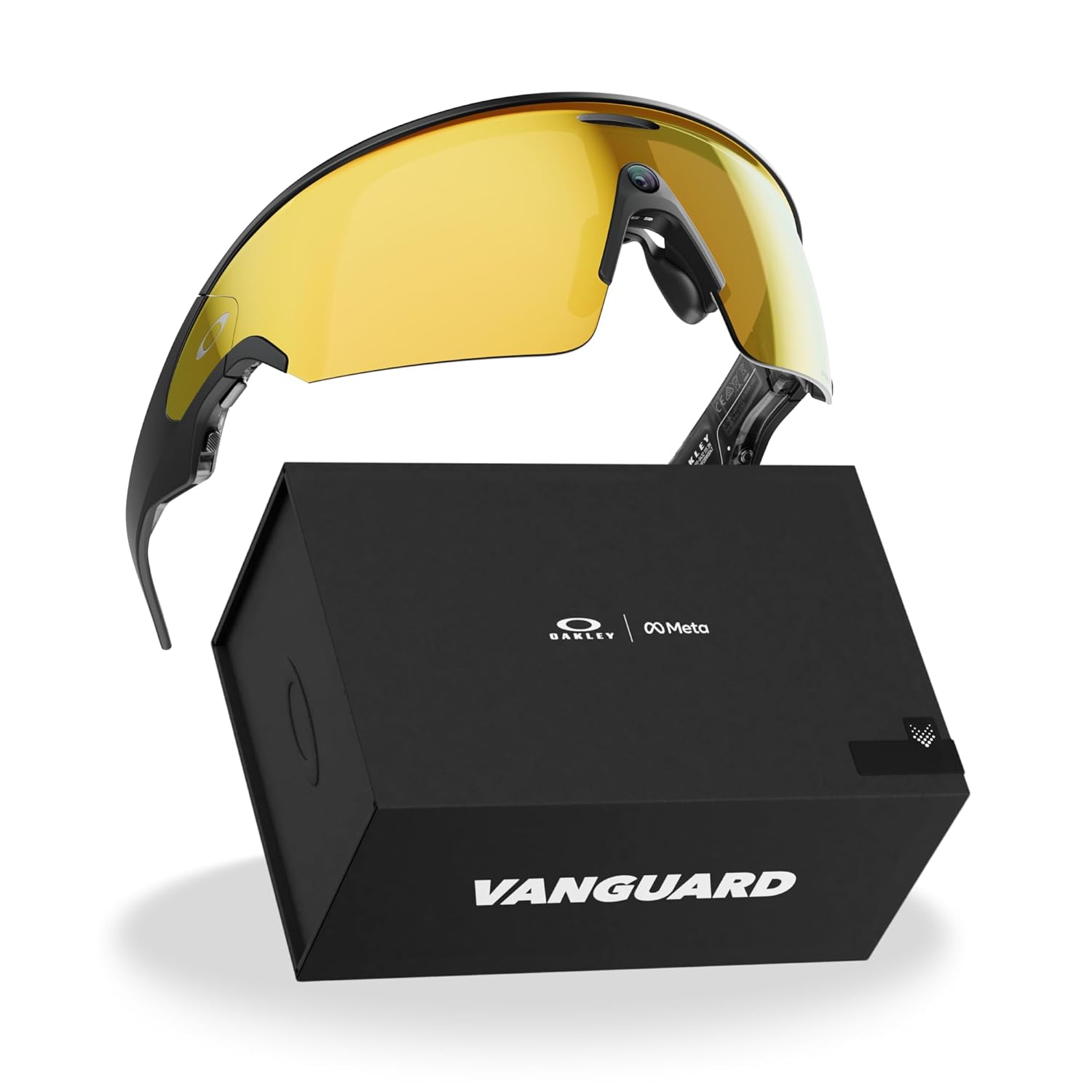 Polarized mirrored amber shield sunglasses with titanium frame for cycling and sports — view 1