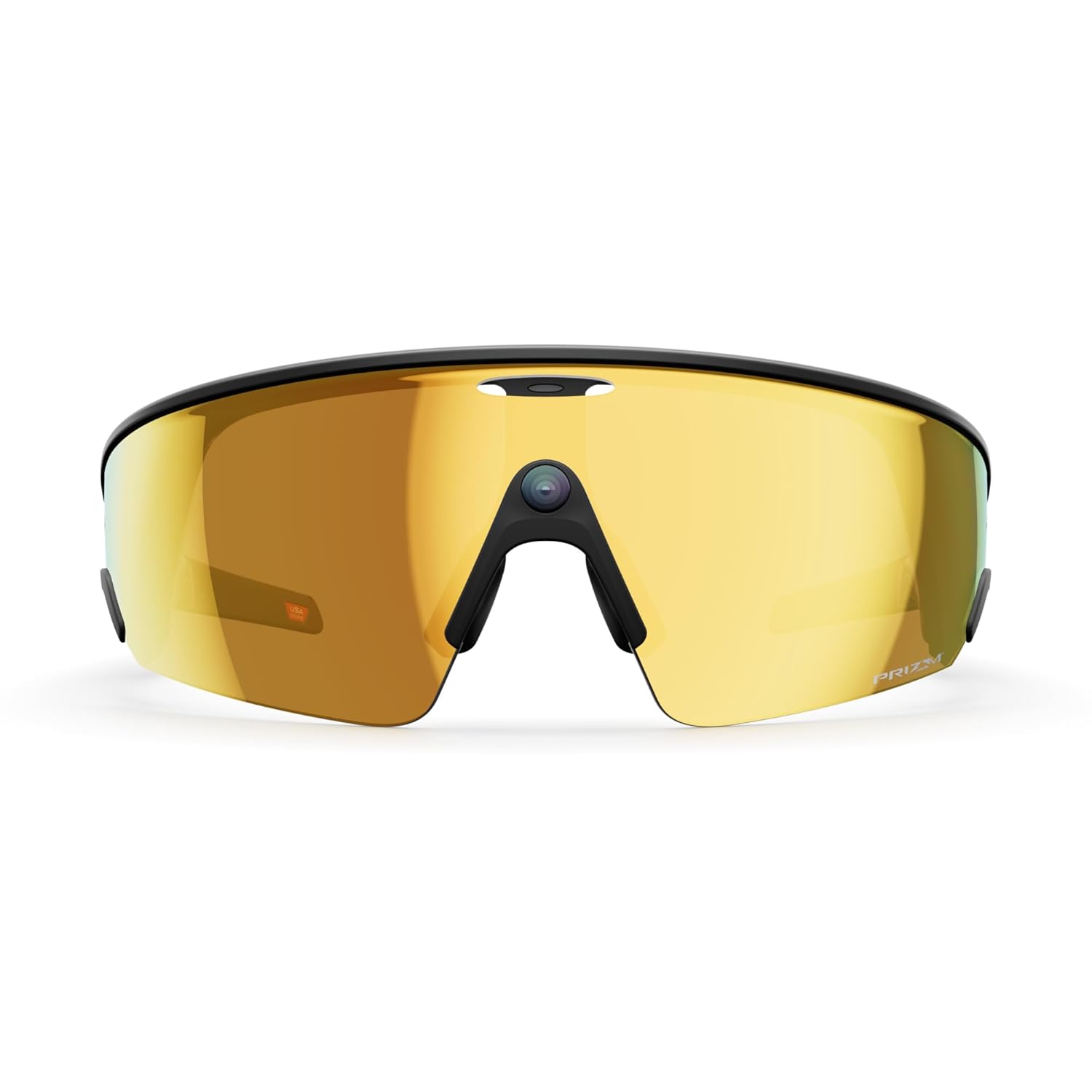 Polarized mirrored amber shield sunglasses with titanium frame for cycling and sports — view 3