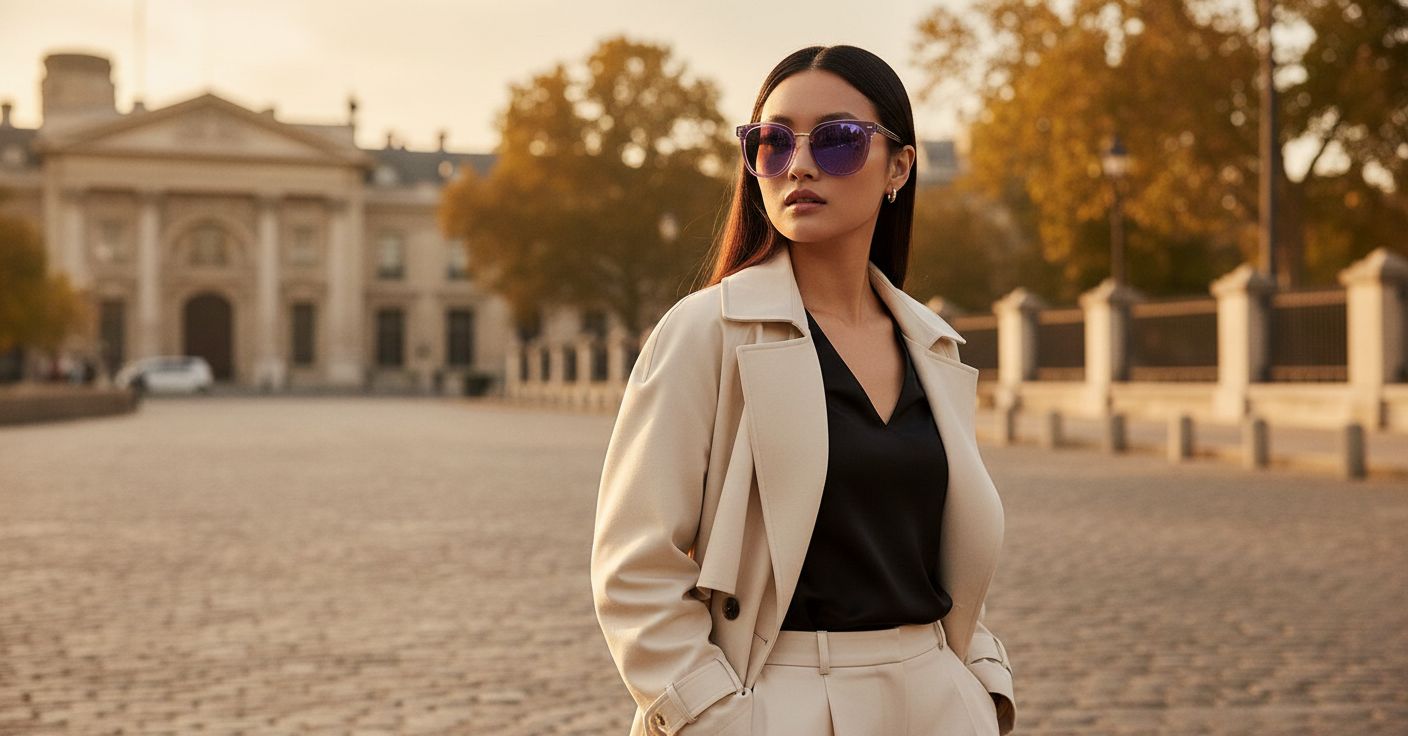 Trendy polarized square mirrored sunglasses with silver mirror lenses and acetate frame with metal accents for women — view 6