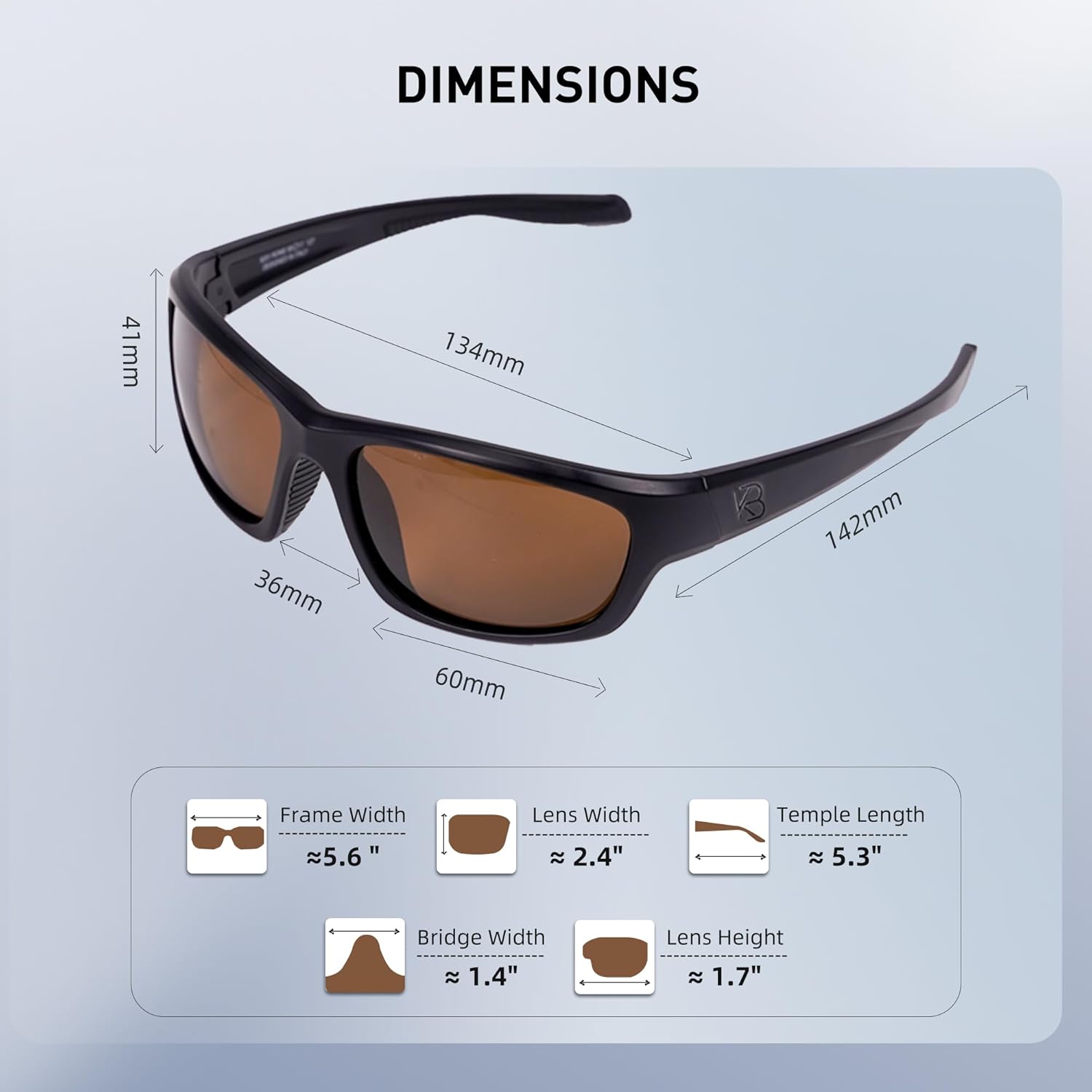 Polarized gray rectangle metal frame sunglasses for driving and fishing with UV400 protection — detail