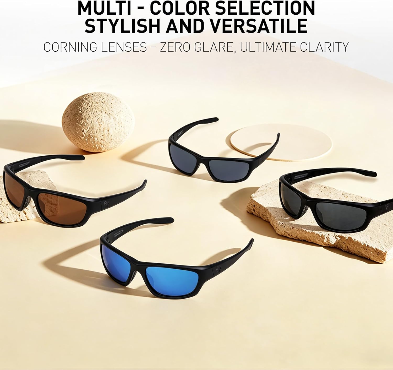 Polarized gray rectangle metal frame sunglasses for driving and fishing with UV400 protection — view 4