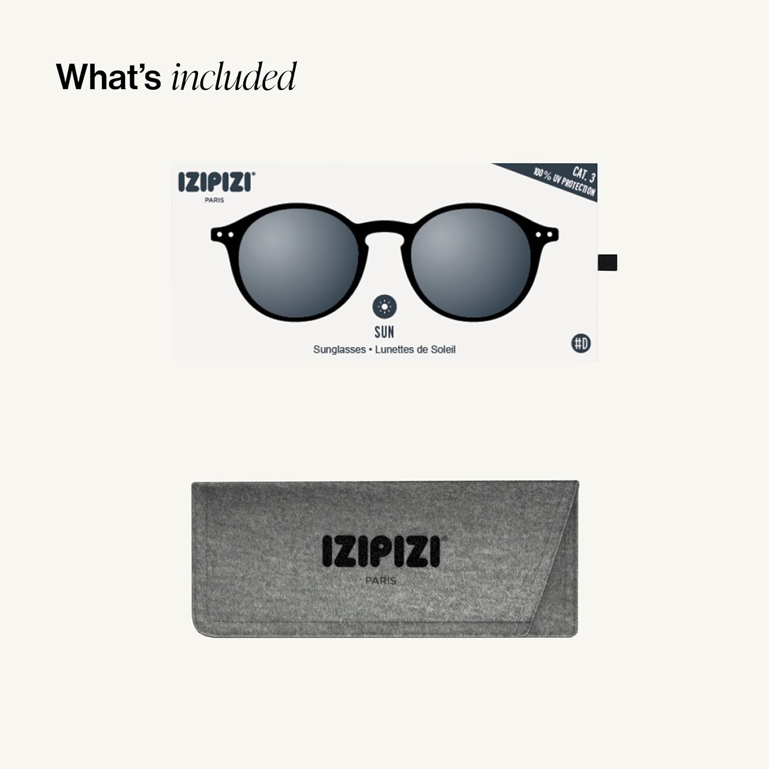 Square biobased frame sunglasses with grey anti-scratch lenses, front view — view 3