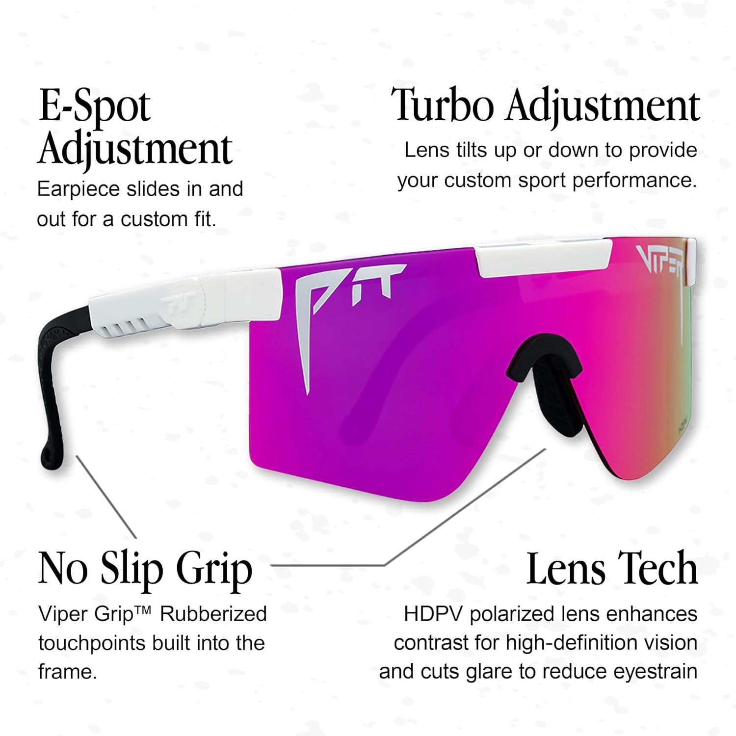 Pit Viper gray wraparound sport sunglasses with polycarbonate anti-glare lenses and TR90 frame — view 4