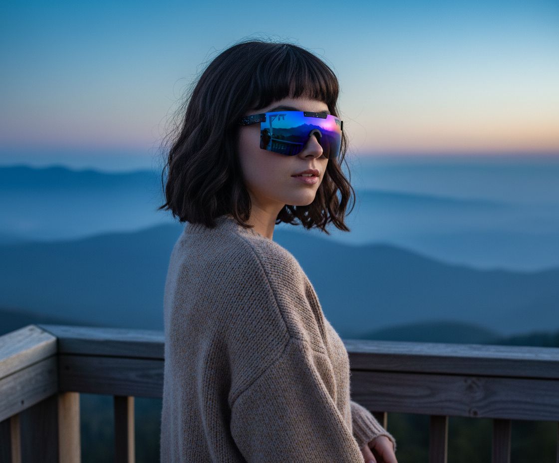 Pit Viper gray wraparound sport sunglasses with polycarbonate anti-glare lenses and TR90 frame — view 2