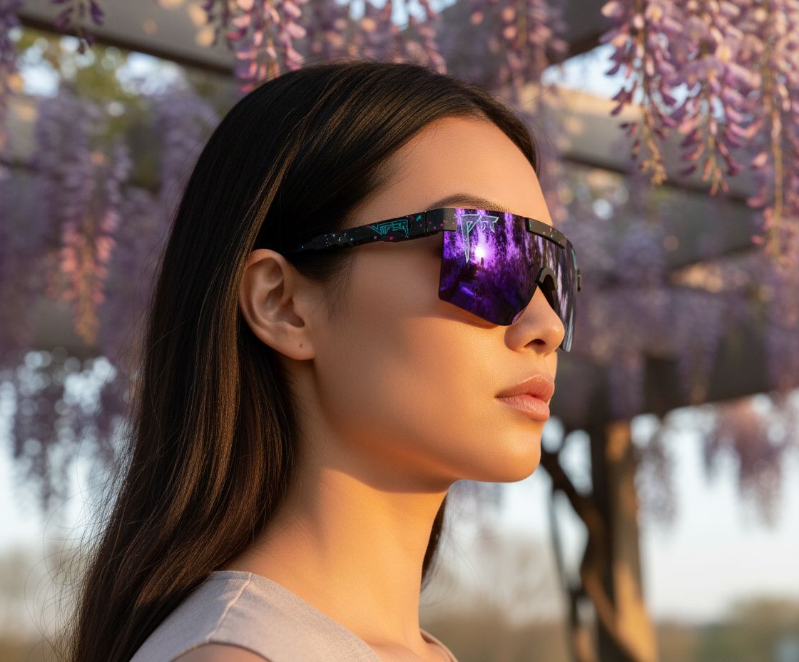 Pit Viper gray wraparound sport sunglasses with polycarbonate anti-glare lenses and TR90 frame — view 3