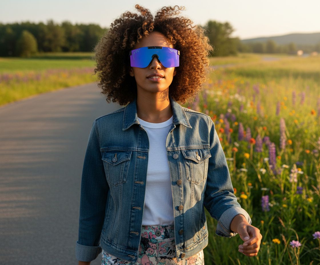 Pit Viper gray wraparound sport sunglasses with polycarbonate anti-glare lenses and TR90 frame — view 3a