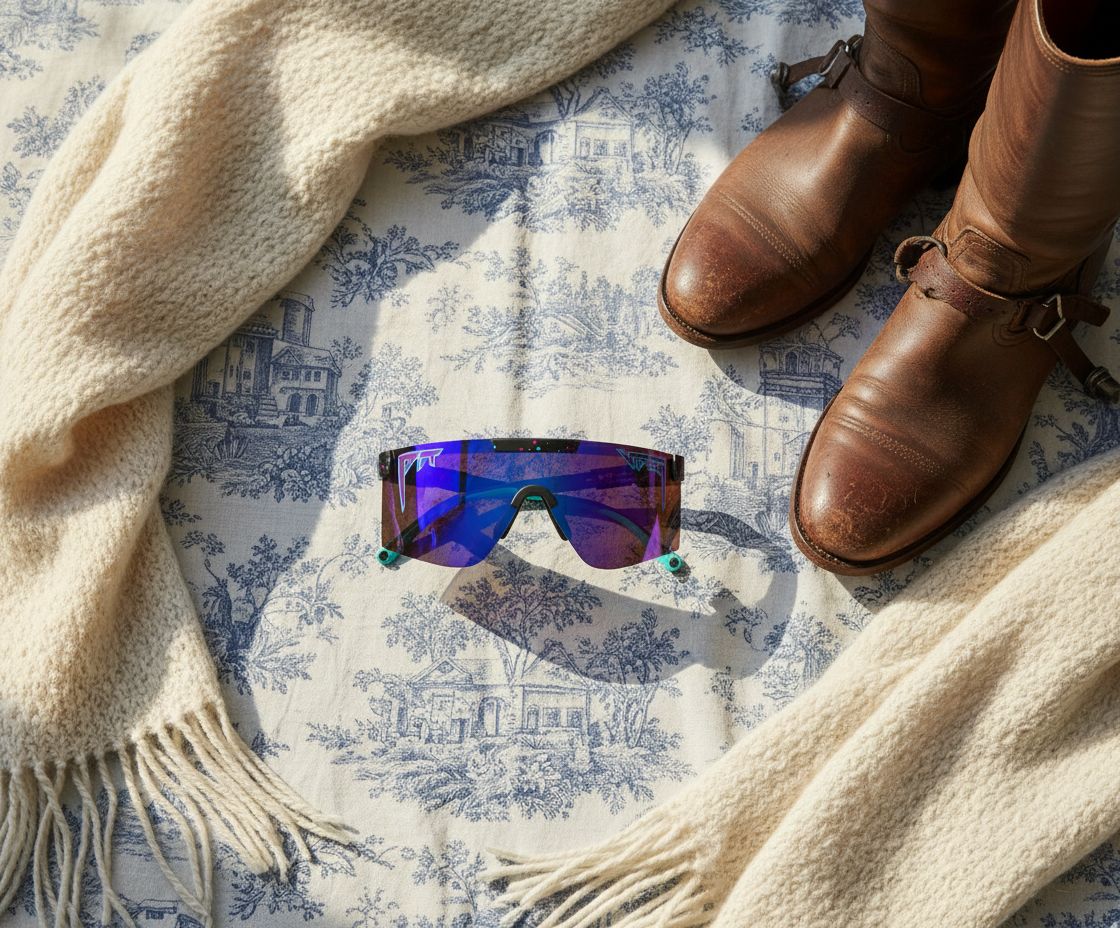 Pit Viper gray wraparound sport sunglasses with polycarbonate anti-glare lenses and TR90 frame — view 7a