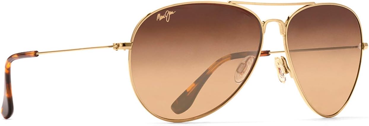 Polarized aviator sunglasses with bronze lenses and gold metal frame, large fit for driving — view 2