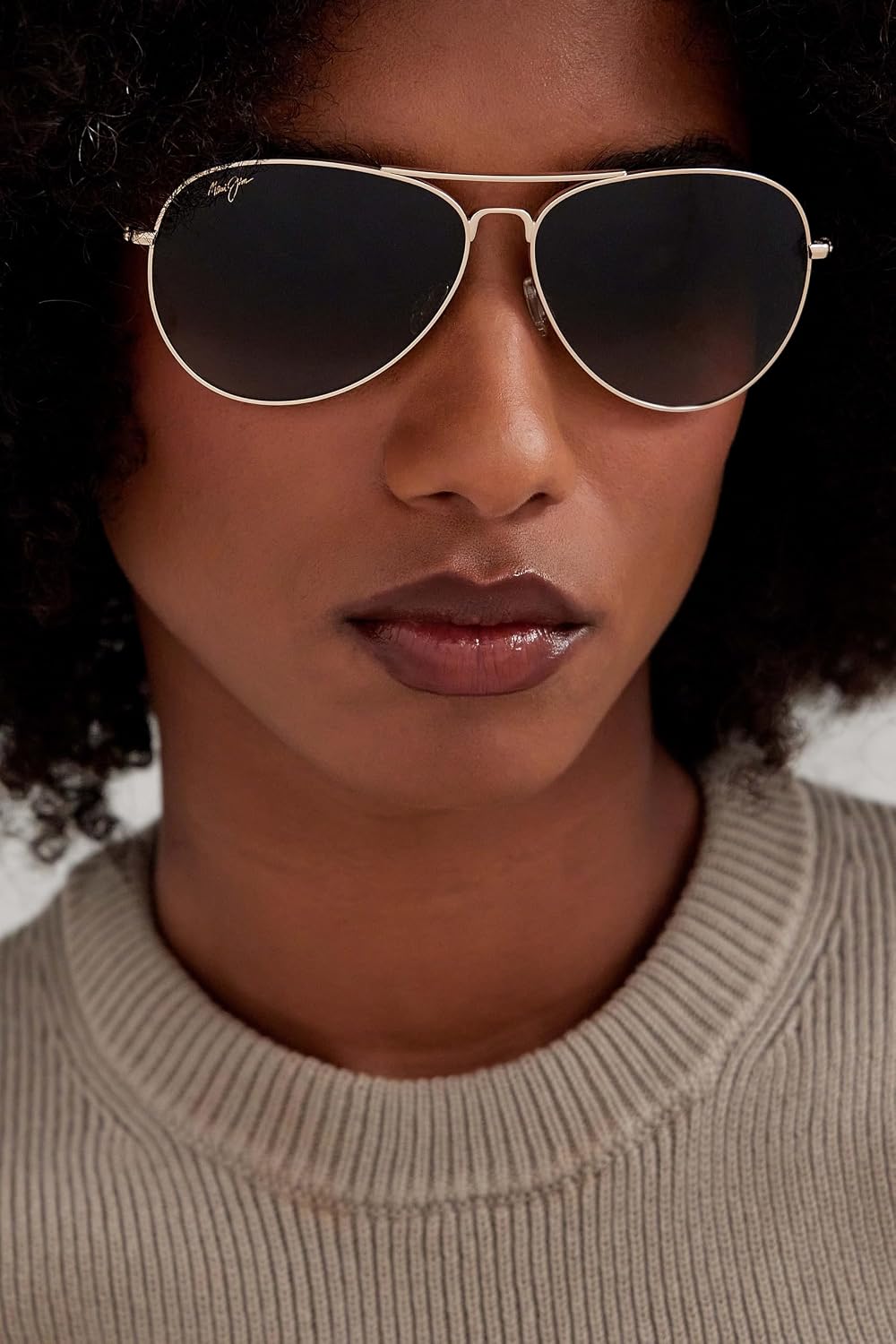Polarized aviator sunglasses with bronze lenses and gold metal frame, large fit for driving — view 3