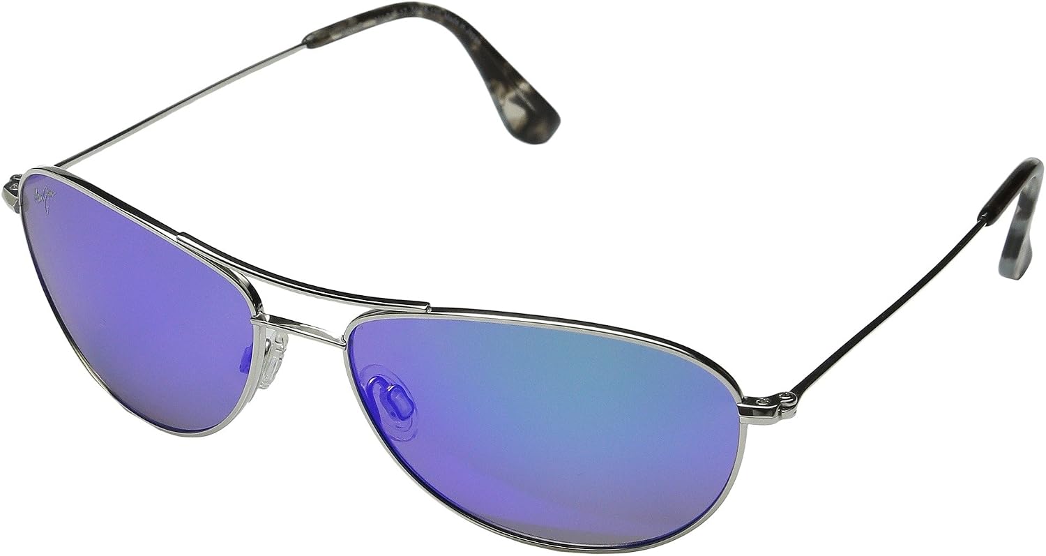 Gray polarized aviator sunglasses with metal frame for beach wear — side
