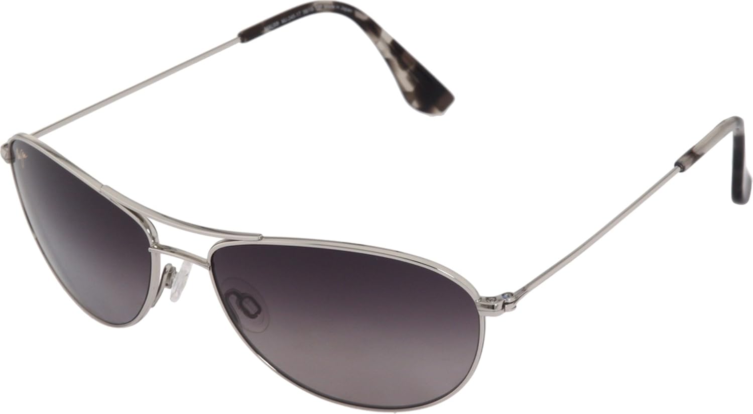 Gray polarized aviator sunglasses with metal frame for beach wear — back