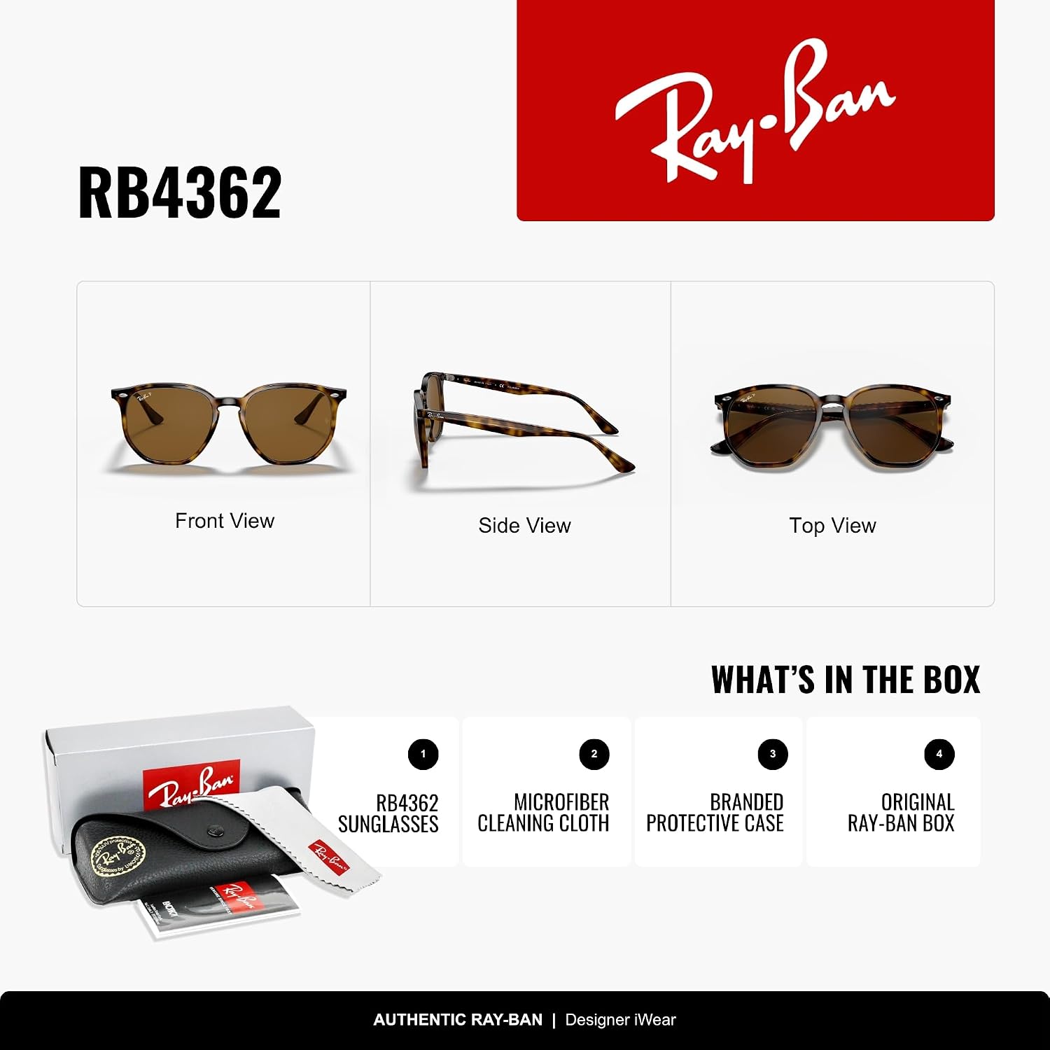 Classic gray square sunglasses with acetate frame, UV400 protection — side